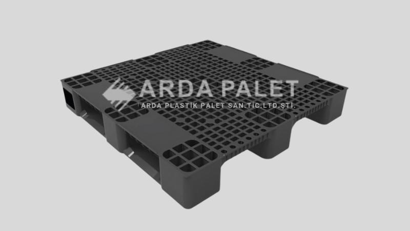 110X110 Siyah Delikli Plastik Palet