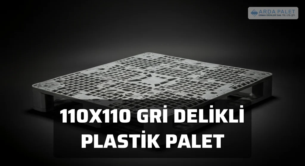 110x110 Gri Delikli Plastik Palet