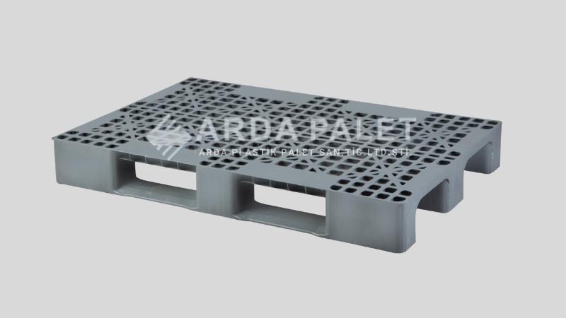 80X120 Gri Delikli Plastik Palet