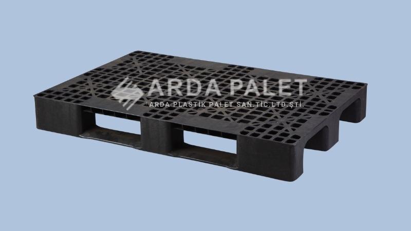80X120 Siyah Delikli Plastik Palet