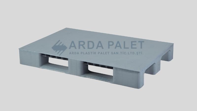 80X120 Gri Düz Plastik Palet
