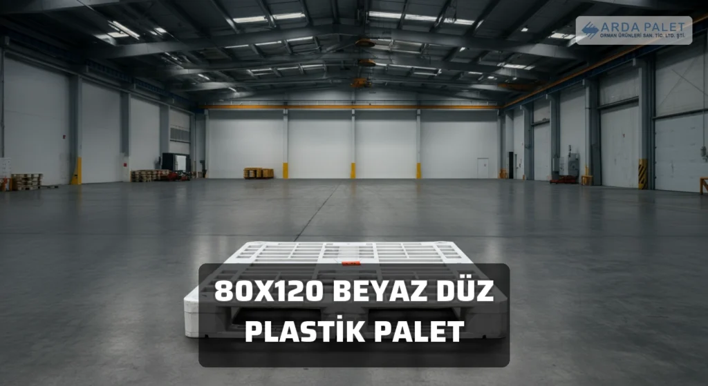 80x120 Beyaz Düz Plastik Palet