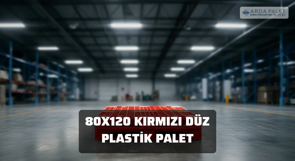 80x120 Kırmızı Düz Plastik Palet