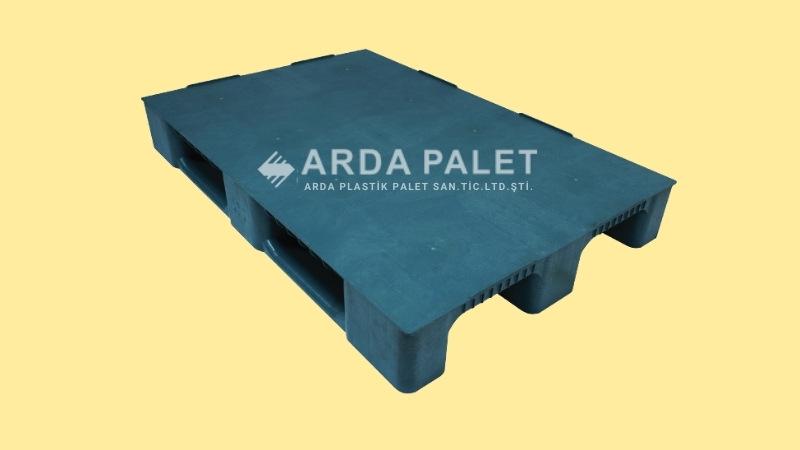 80X120 Gri Düz 3 Kızaklı Plastik Palet