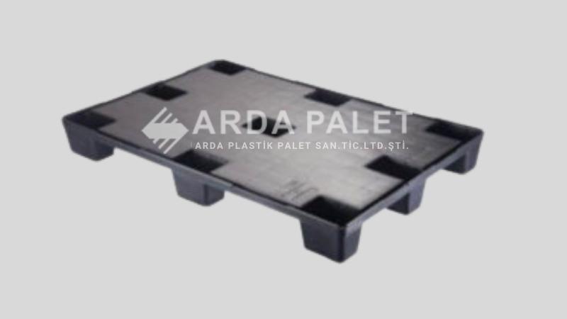 80X120 Siyah Üzeri Düz İç İçe Geçen Plastik Palet